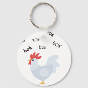 Bok Chicken Cute Emoji Keychain