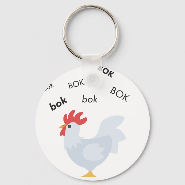 Bok Chicken Cute Emoji Keychain (Front)