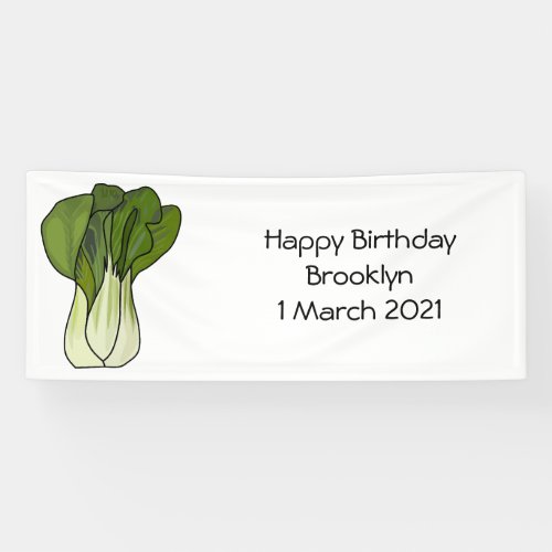 Bok choy cartoon illustration banner