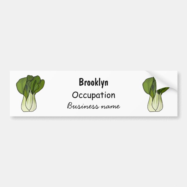 Bok choy cartoon illustration bumper sticker (Front)