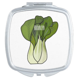 Bok choy cartoon illustration compact mirror