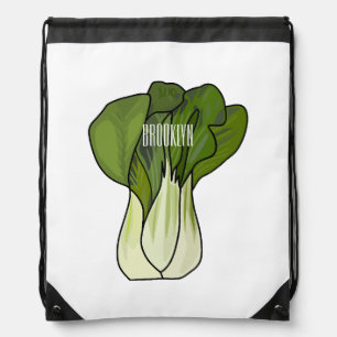 Bok choy cartoon illustration drawstring bag