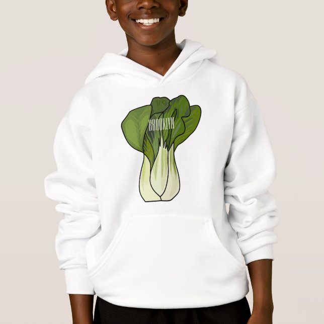 Bok choy cartoon illustration  hoodie (Front)