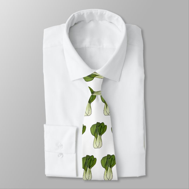 Bok choy cartoon illustration  neck tie (Tied)