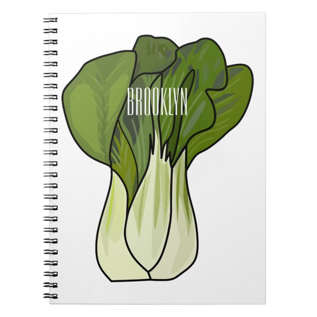 Bok choy cartoon illustration  notebook (Front)