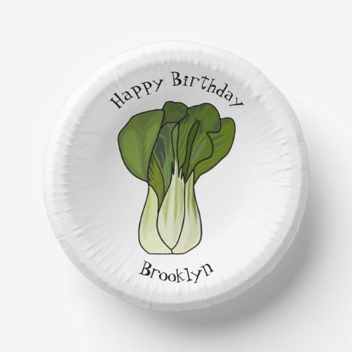 Bok choy cartoon illustration paper bowls