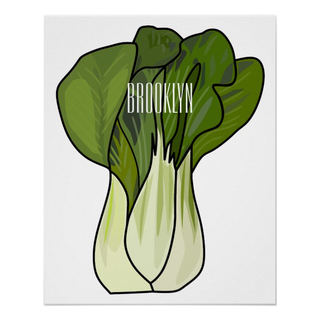 Bok choy cartoon illustration  poster (Front)