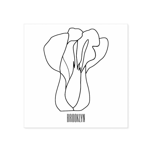 Bok choy cartoon illustration rubber stamp (Imprint)