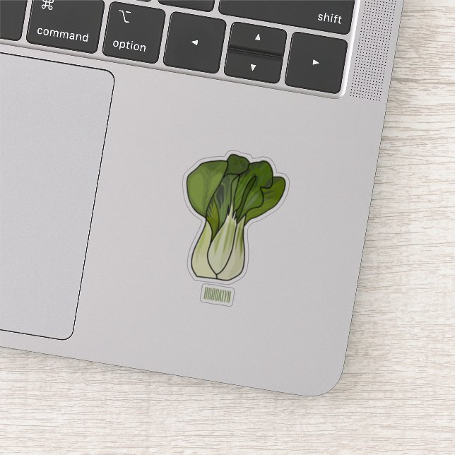 Bok choy cartoon illustration sticker (Detail)