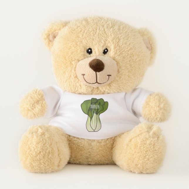 Bok choy cartoon illustration  teddy bear (Front)