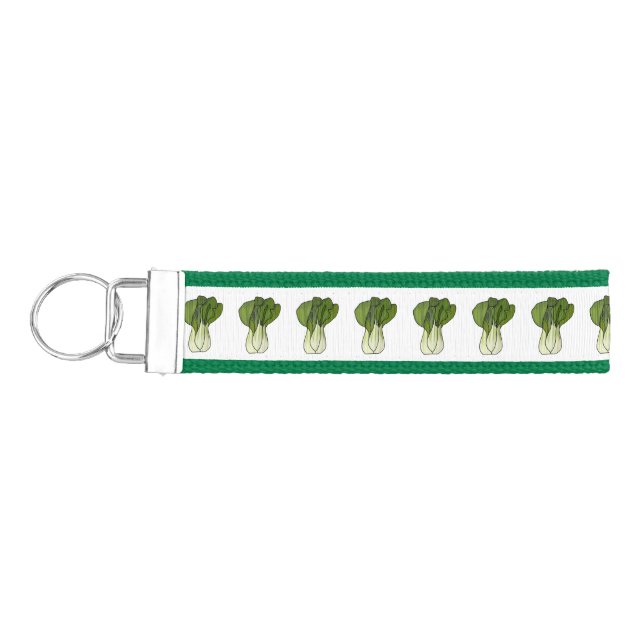 Bok choy cartoon illustration  wrist keychain (Keys on Left)