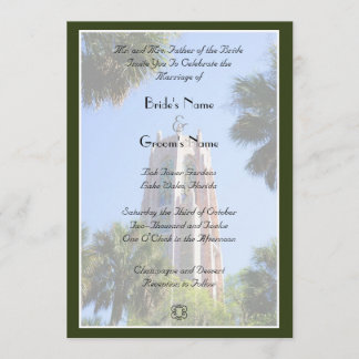 Bok Tower Wedding, personalized Invitation