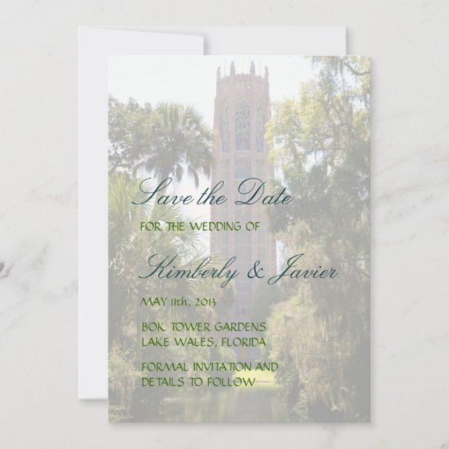 Bok Tower Wedding Save The Date (Front)