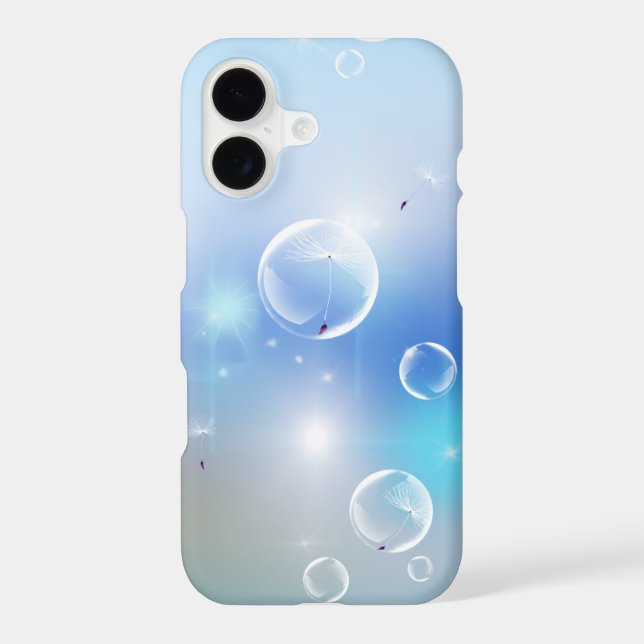 Bokeh and Bubbles Dandelion design Iphone Case (Back)
