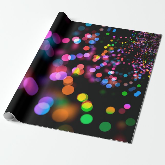 Bokeh background light reflections wrapping paper (Unrolled)