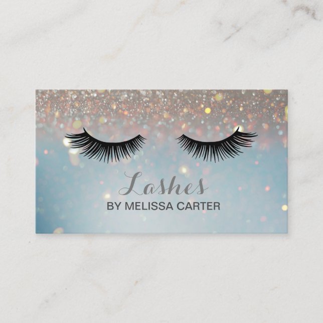 Bokeh Beauty Salon Makeup Artist Lash Extensions Business Card (Front)