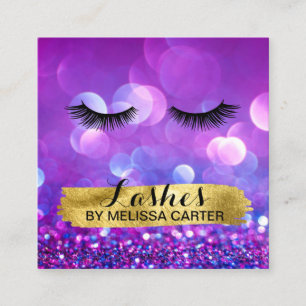 Bokeh Beauty Salon Makeup Artist Lash Extensions Square Business Card
