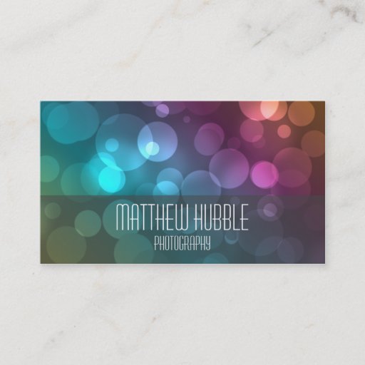 Customizable "Bokeh" Business Card - Rainbow