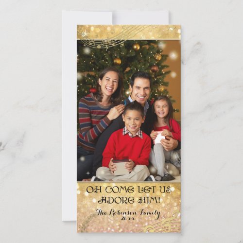 Bokeh Christmas Family Photograph Sparkle Shimmer Holiday Card