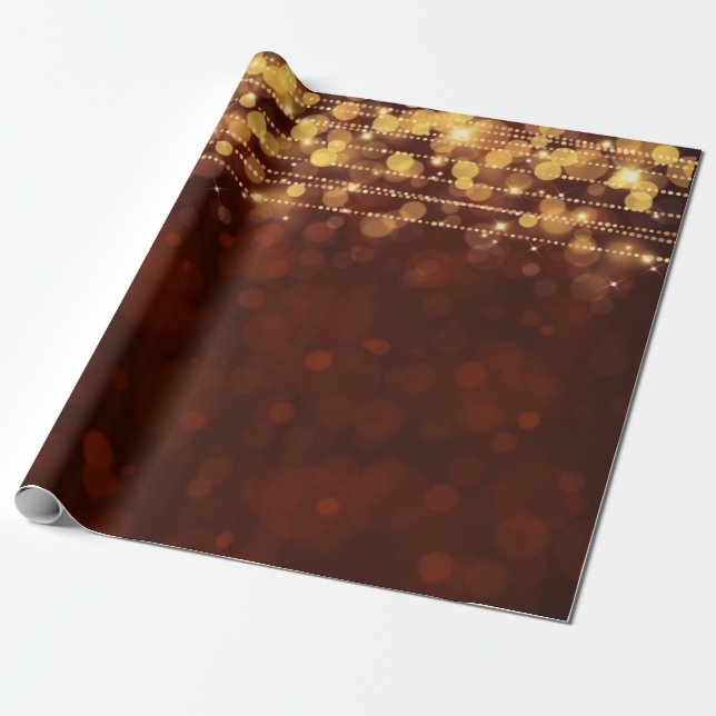 "BOKEH CHRISTMAS LIGHTS" WRAPPING PAPER (Unrolled)