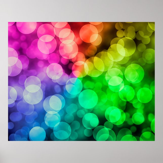 Bokeh colorful rainbow background poster (Front)