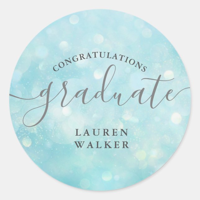 bokeh crystal glitter monogram graduate Sticker (Front)