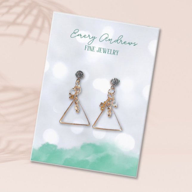 Bokeh Designer Jewelry Earring Holder Display Business Card (Creator Uploaded)