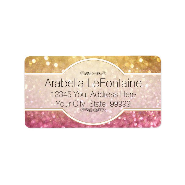 Bokeh Elegant Events Address Labels Glitter (Front)