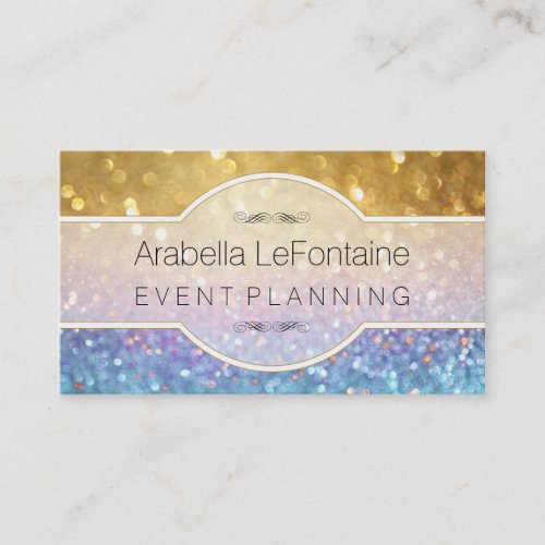 Bokeh Elegant Events Business Card Glitter
