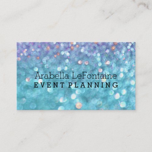 Bokeh Elegant Events Business Card Glitter