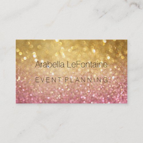 Bokeh Elegant Events Business Card Glitter