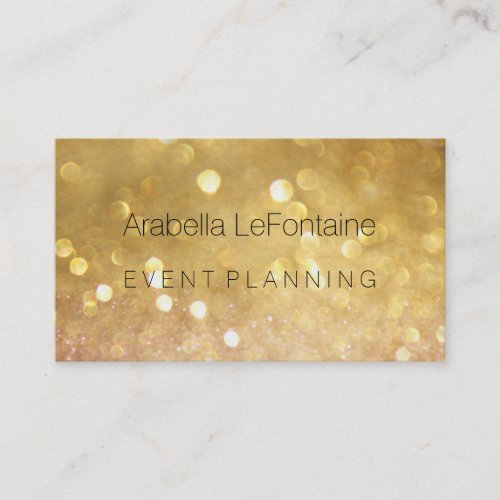 Bokeh Elegant Events Business Card Glitter