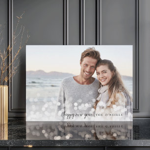 Bokeh Flare   Happy New Year Photo Holiday Card