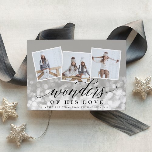 Bokeh Flare  Holiday Photo Collage Card