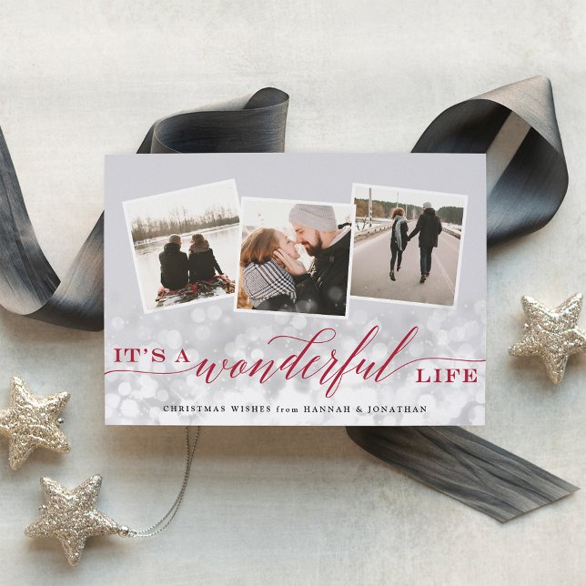 Bokeh Flare | Holiday Photo Collage Card (Creator Uploaded)