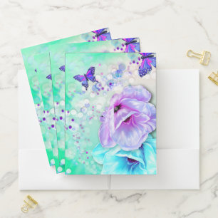 Bokeh, Flowers and Butterflies Pocket Folder