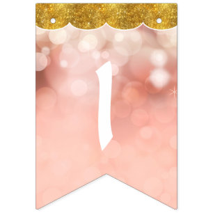 Bokeh Girl Personalized Nursery Room Name Pennant Bunting Flags