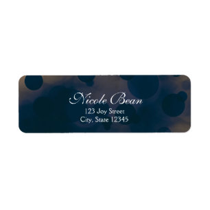 Bokeh Glam Blue & Gold Lights Address Labels