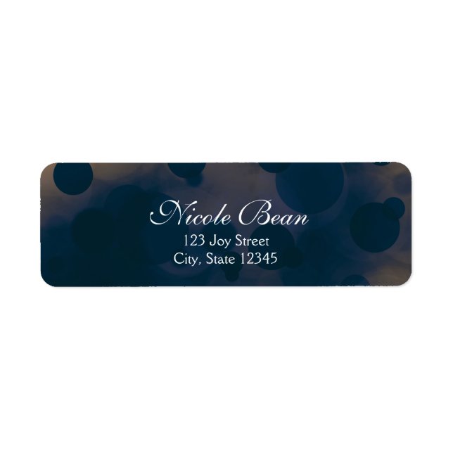 Bokeh Glam Blue & Gold Lights Address Labels (Front)
