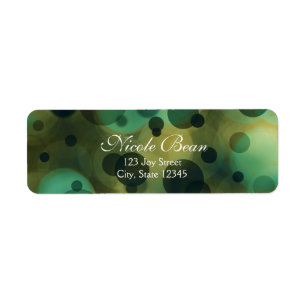 Bokeh Glam Green & Gold Address Labels