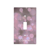 Bokeh Glam Lights Pink & Grey Light Switch Cover