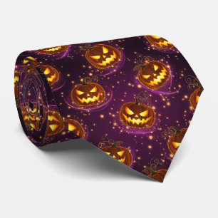 Bokeh Halloween Glowing Jack-O’ Lantern (2) Neck Tie