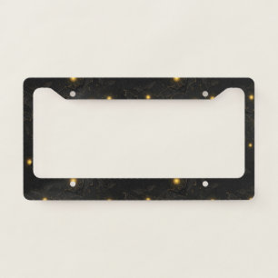 Bokeh Halloween Seamless   Flying Bats with Lights License Plate Frame