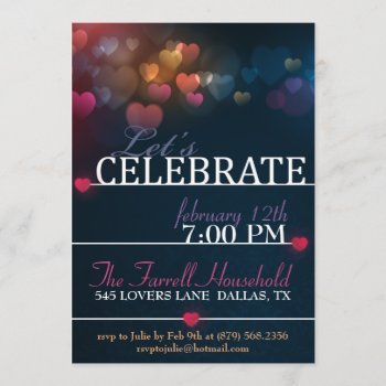 Bokeh Hearts Valentine Love Party Invite by oddlotpaperie at Zazzle