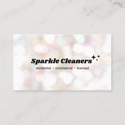 Bokeh House Cleaner Service Stars Business Card