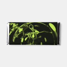 Bokeh Lights Dancing Skeleton - Lime Green