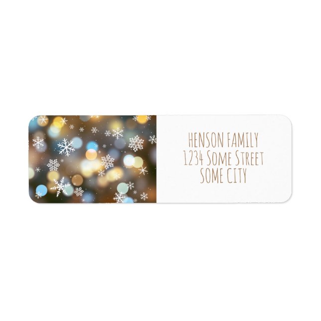 Bokeh Lights Festive Christmas Holiday Label (Front)