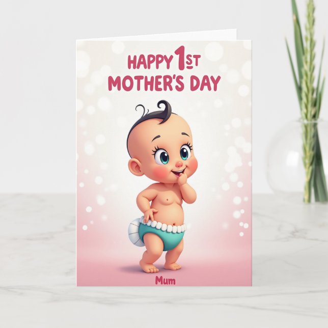 Bokeh Lights Happy Baby Card (Front)