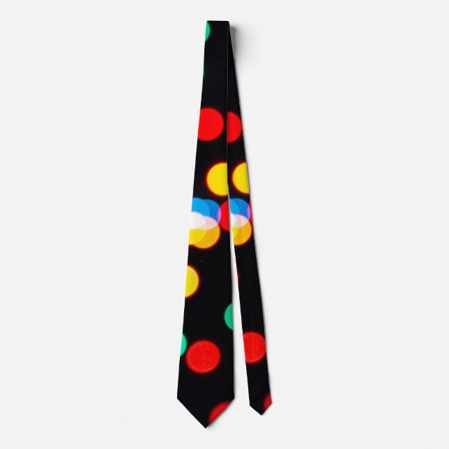 Bokeh Lights On a Black Background Tie (Front)