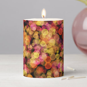 Bokeh Lights Pillar Candle